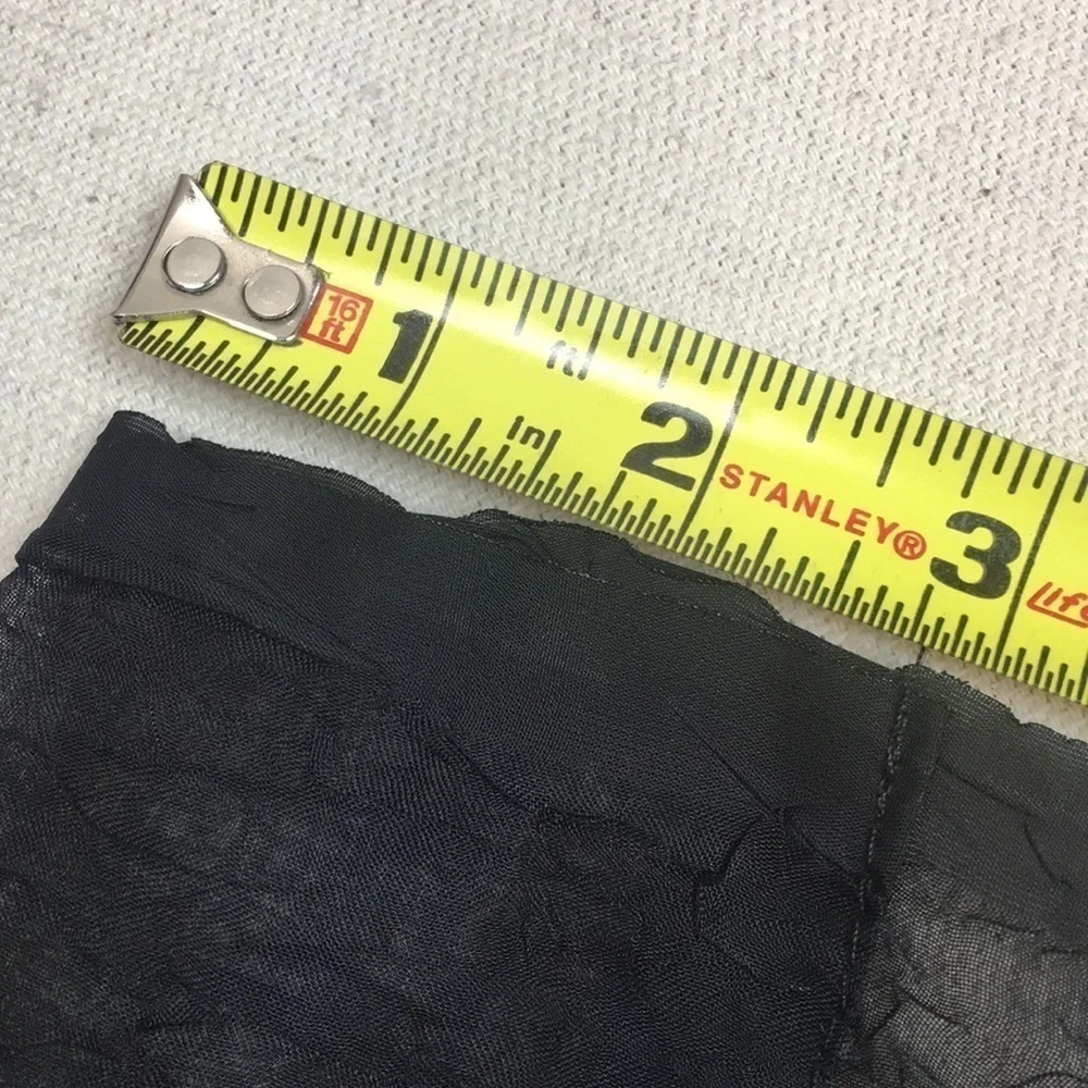 Pair 51x84 Black Crinkle Sheer Voile Curtain Panel